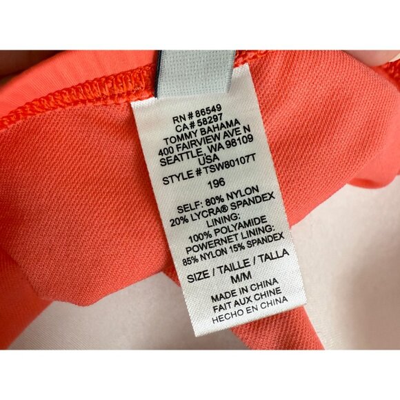 Tommy Bahama Pearl Long Shirred Bandini 2-pc Swimsuit Coral M - Picture 8 of 10